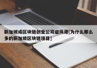 新加坡成区块链创业公司避风港[为什么那么多的新加坡区块链项目]